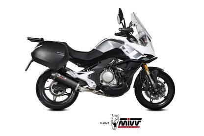 MIVV Oval Black RVS met carbon end cap CF Moto 650MT '21- / 700MT '24-