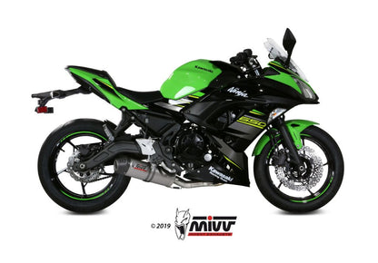 Mivv Systeem Met Oval Titanium Kawasaki Ninja 650 / Z650 '17-22 (1 Lambda)