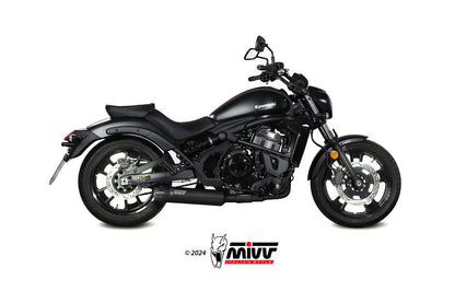 MIVV HR1 zwart RVS met carbon backplate Kawasaki Vulcan S '17-23