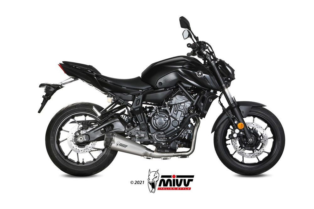 MIVV 2-1 systeem met Delta Race RVS demper Yamaha MT-07 '21-23 (euro 5)
