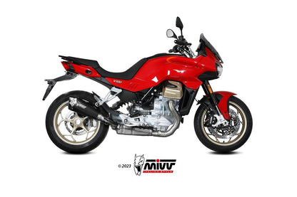 MIVV Uitlaat - Moto Guzzi V100 Mandello 2022-2023 - Delta Race - Zwart RVS / RVS
