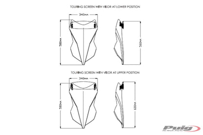 Vervangingsruit touring met opzetruitje Puig Benelli TRK 251 '21-22