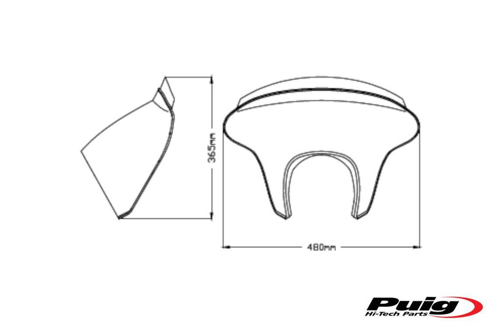 Stuurkuipje Batwing Sml Sport Puig Yamaha Xv950 / Xv950R '14-21 Transparant