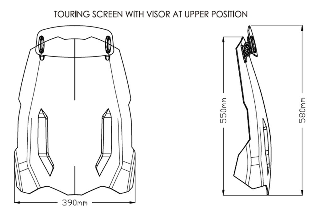 Vervangingsruit Touring Met Opzetruitje Licht Getint Puig Triumph Tiger 850 Sport / Tiger 900