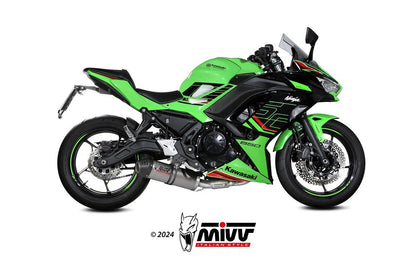 Mivv Systeem Met Oval Titanium Kawasaki Ninja 650 / Z650 '23- (2 Lambdas)