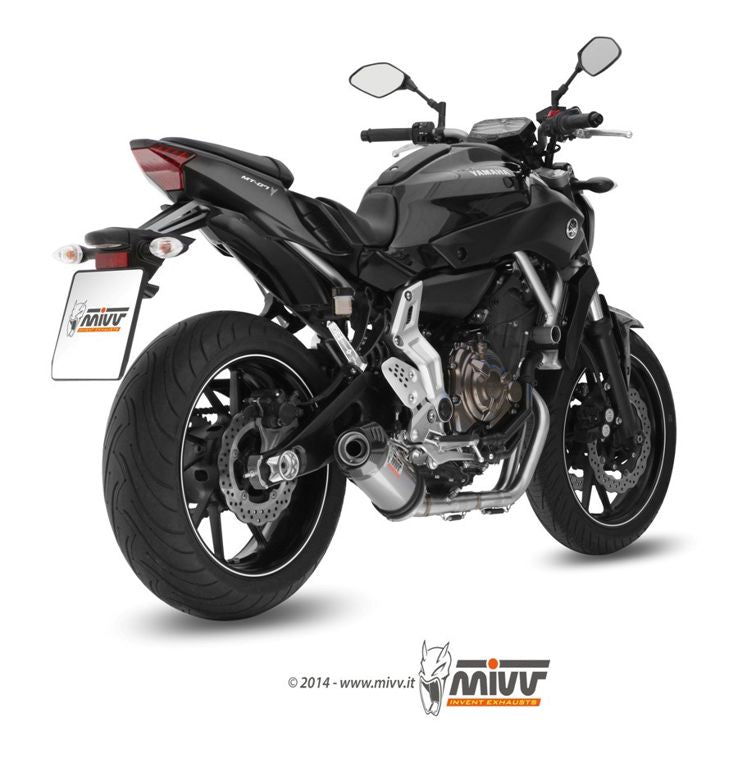 Mivv 2-1 Systeem Met Oval Carbon Demper Met Carbon Cap Yamaha Mt-07 '14-24