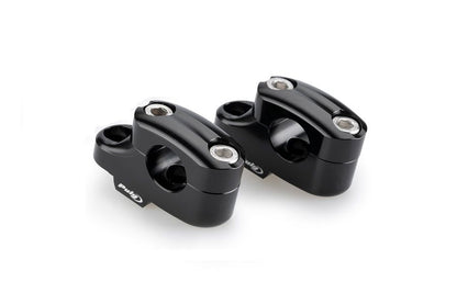 Puig Pullback Stuurverhogerset - Aprilia Tuareg 660 2022-2026 | Tuono 660 2021-2026 | Tuono 660 Factory 2022-2024 en meer - 25 × 16 mm - Zwart / Zilver