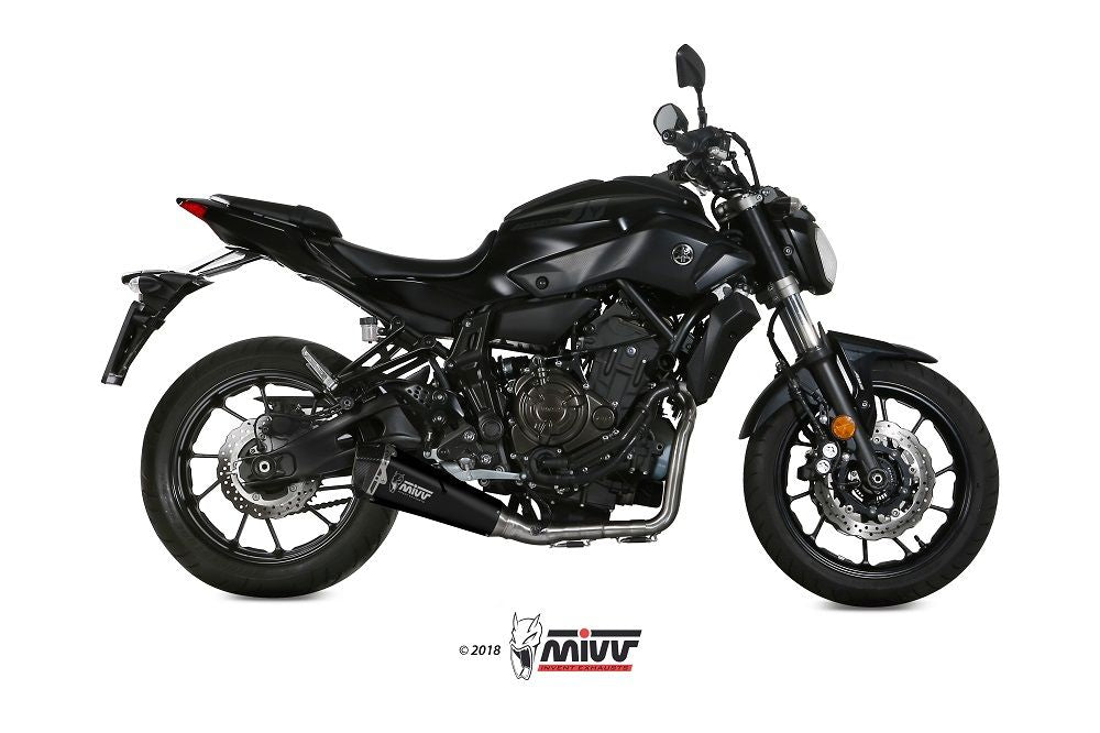 Mivv 2-1 Systeem Met Delta Race Black Rvs Demper Yamaha Mt-07 '14-'20 (Euro 3-4)