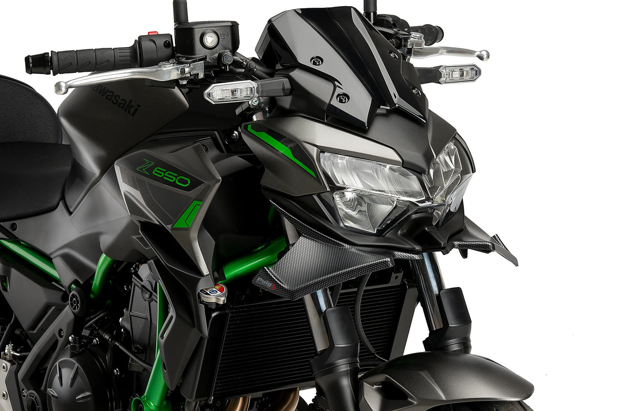 Puig Naked Front Spoiler - Kawasaki Z650 2020-2026 | Z650S 2026 - Carbon Look / Mat Zwart