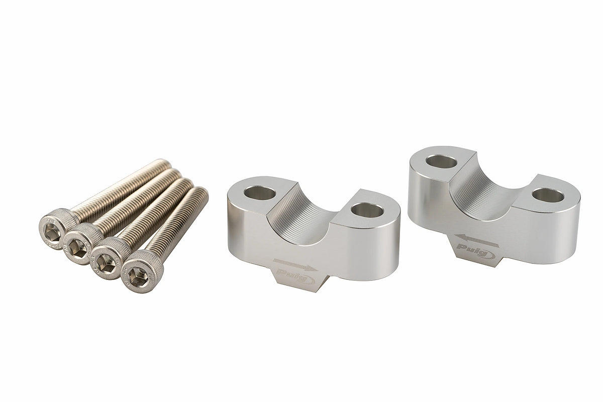 Puig Stuurverhogerset - BMW F750GS 2018-2023 | F800GS 2024-2026 - 20 / 30 mm - Zwart / Zilver