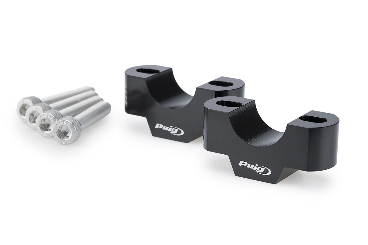 Puig Stuurverhogerset - Triumph Tiger 900 GT / GT Pro / Rally Pro 2024-2026 - 20 / 30 mm - Zwart / Zilver