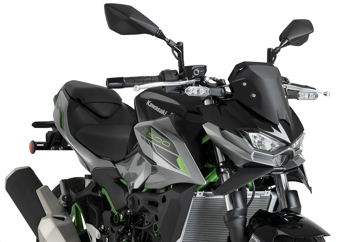 Puig Naked Front Spoiler - Kawasaki Z500 / SE 2024-2026 - Carbon Look / Mat Zwart