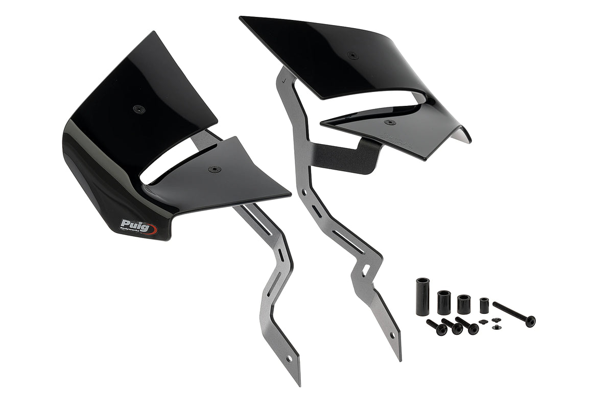Puig D12 Zijspoilers - Kawasaki Z650 2020-2026 | Z650S 2026 - Zwart / Mat Zwart en meer