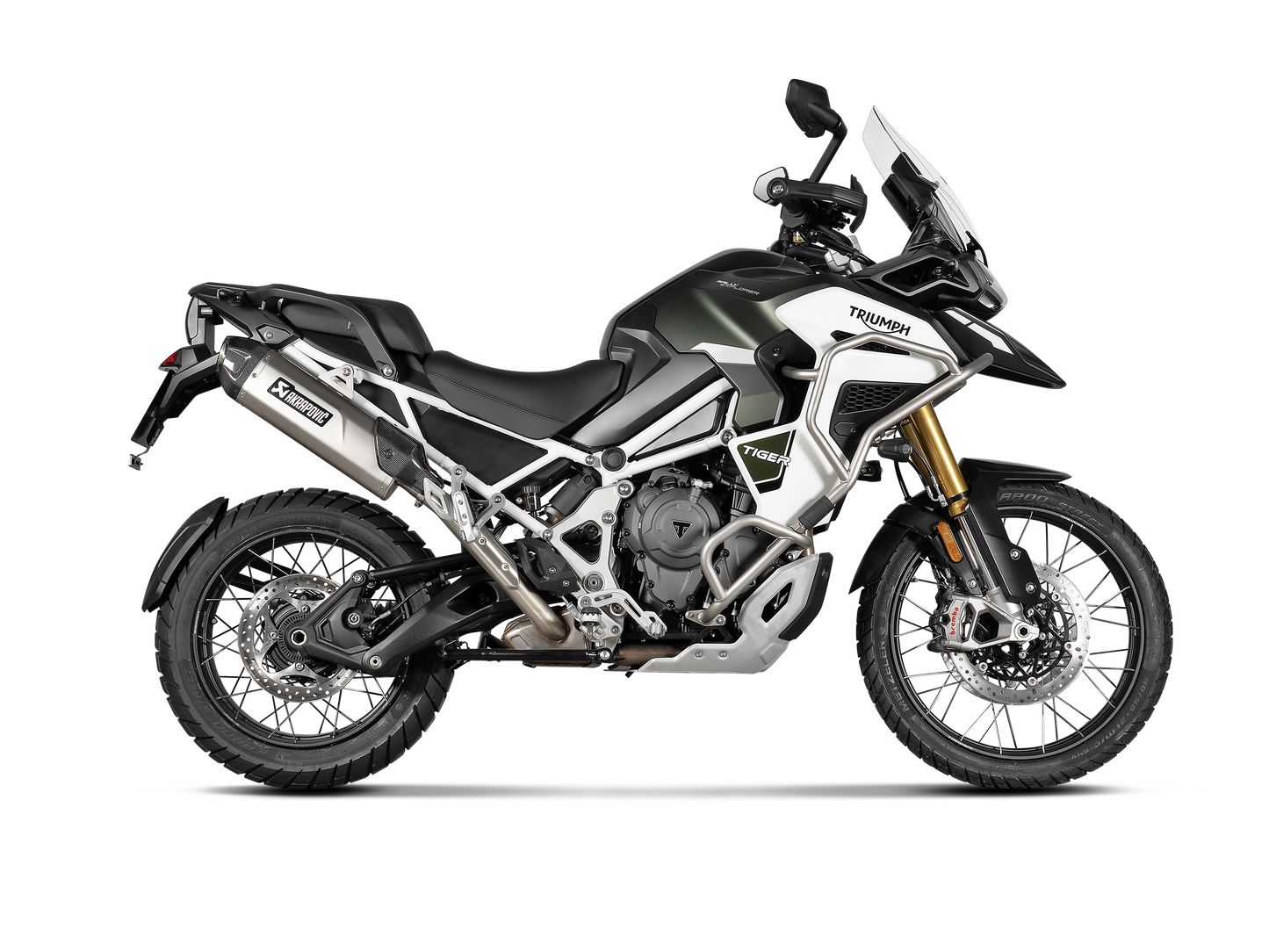 Akrapovič Uitlaat - Triumph Tiger 1200 GT / RALLY 2022-2024 - Slip-On Line (Titanium) - Motor Accessoires