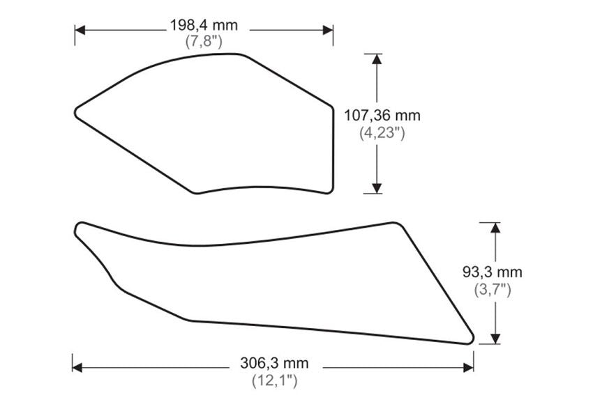 Tank Protector/Grip Stickers Zwart Puig Diverse Ducati Multistrada Modellen