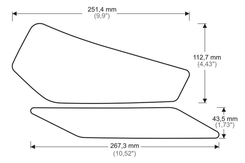 Tank Protector/Grip Stickers Zwart Puig Kawasaki Ninja 400 ’18-