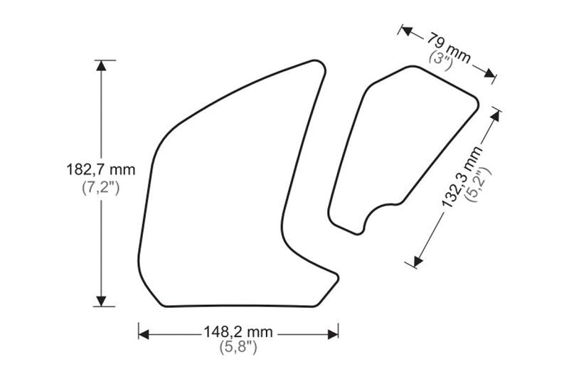 Tank Protector/Grip Stickers Zwart Puig Yamaha Mt-07 ’18-