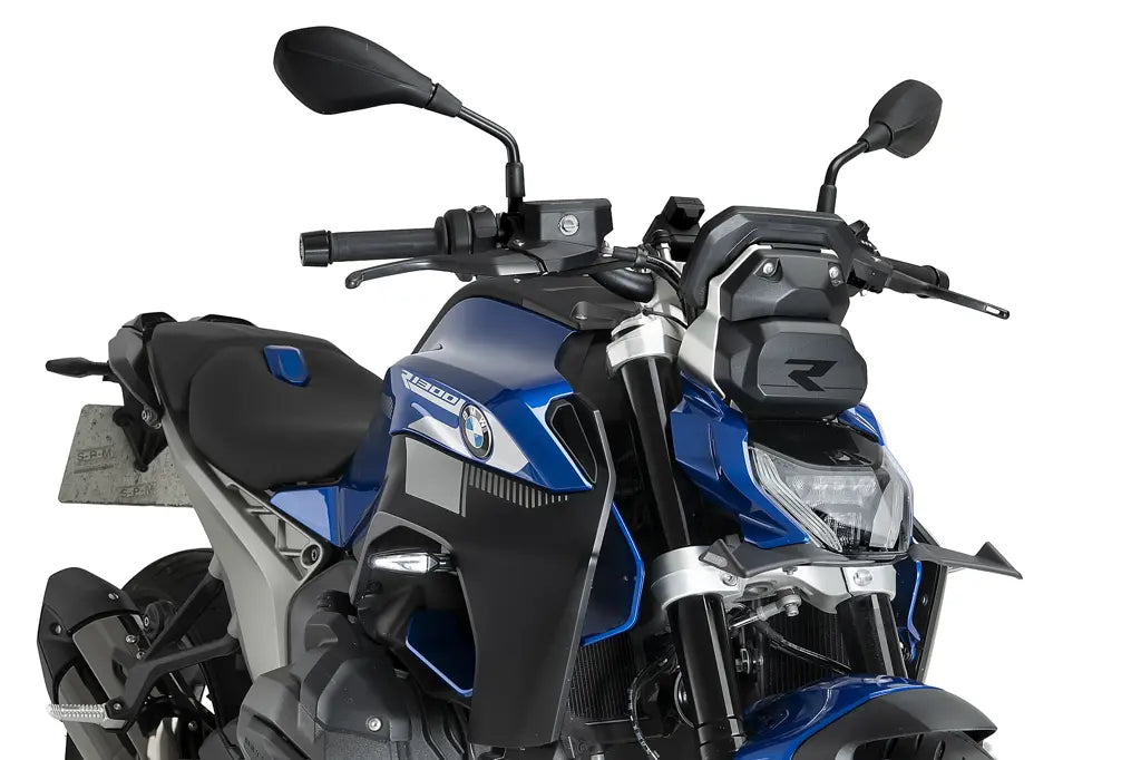 Puig Naked Front Spoiler - BMW R1300R 2025-2026 - Zwart / Mat Zwart en meer