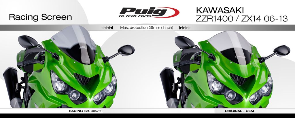 Vervangingsruit Puig Jetstream Kawasaki ZZR1400 '06-