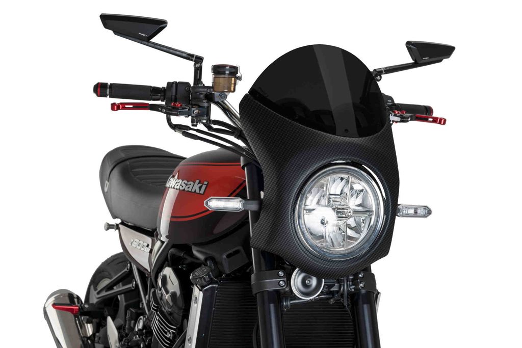 Stuurkuipje Carbon Look Model Retro Fairing Met Ruitje Puig Kawasaki Z900Rs '17-