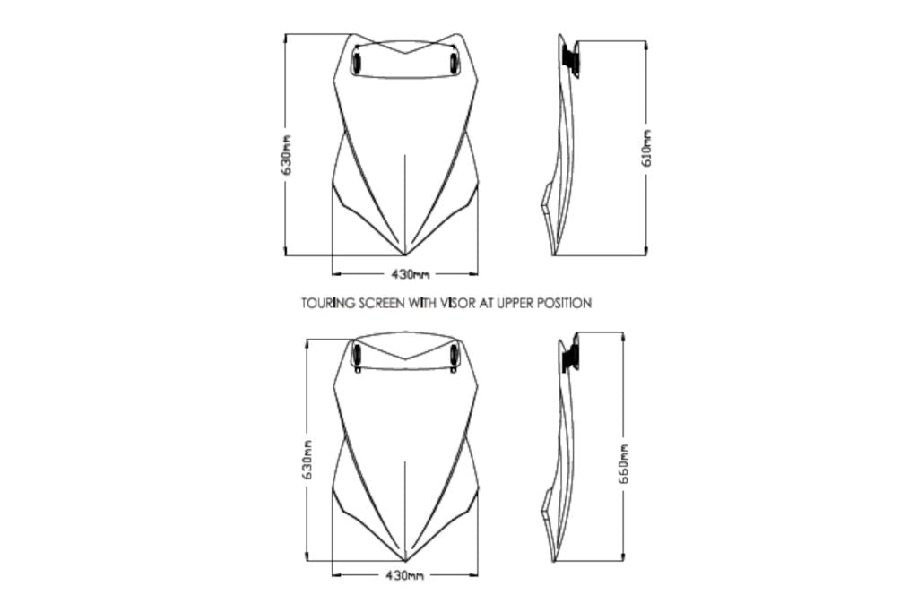 Vervangingsruit Touring Met Opzetruitje Puig Ducati Multistrada V4/S /S Sport '21-