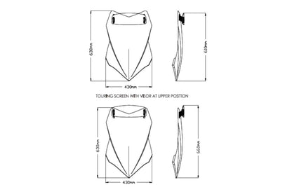 Vervangingsruit Touring Met Opzetruitje Puig Ducati Multistrada V4/S /S Sport '21-