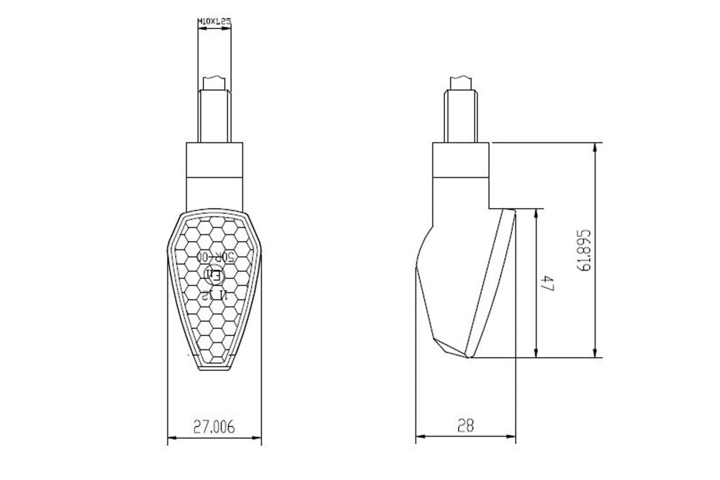 Knipperlichten LED Puig model Pelican korte uitvoering