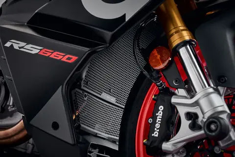 Radiator / Uitlaatbochten Cover Set Zwart Evotech Performance Aprilia Rs660 '21-24