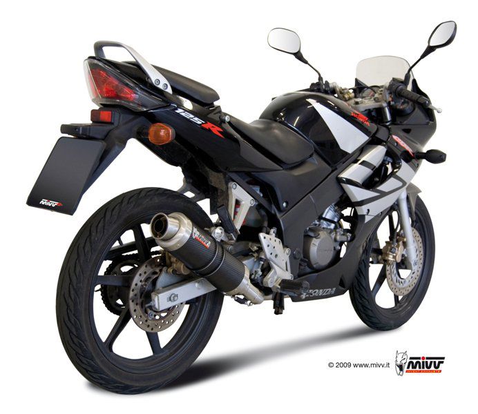 MIVV Volledig Uitlaatsysteem - Honda CBR125R 2010 - GP - Carbon / Zwart RVS