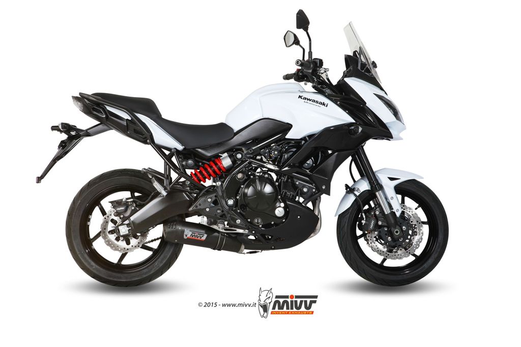 Mivv 2-1 Systeem Met Carbon Ovaal Demper En Carbon End Cap Kawasaki Versys 650 '15-20