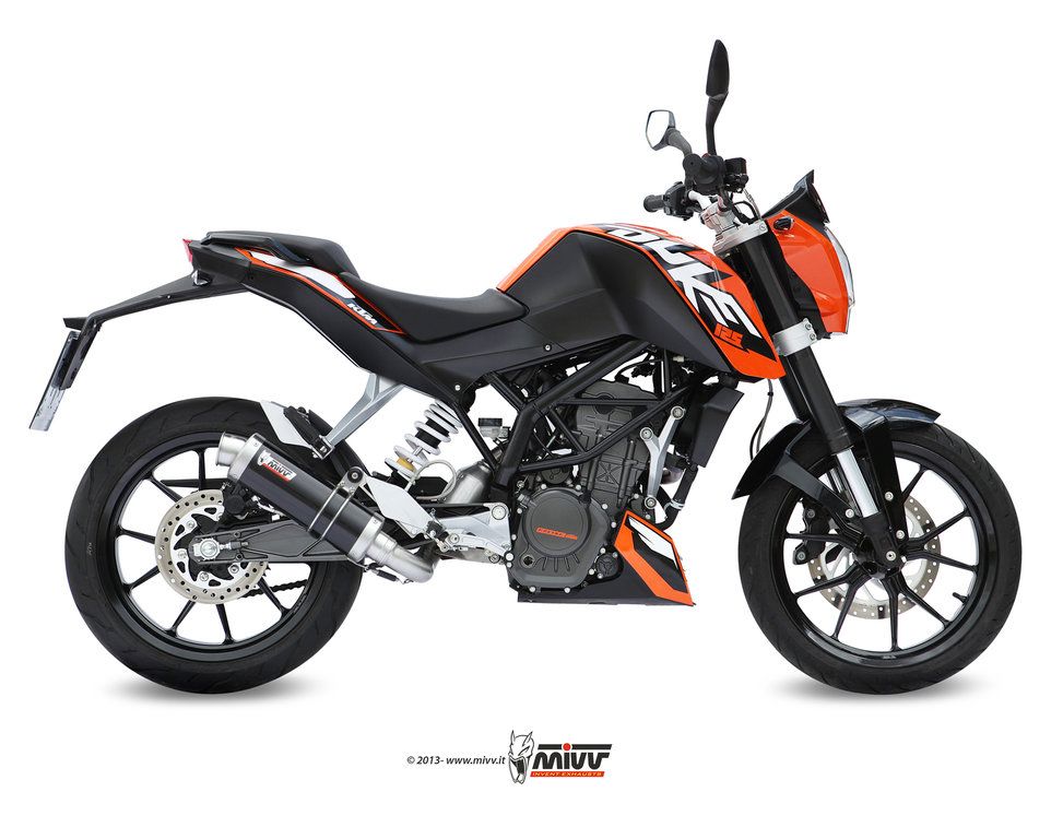 MIVV compleet systeem met carbon GP demper KTM 125 Duke '11-16 / 200 Duke '12-