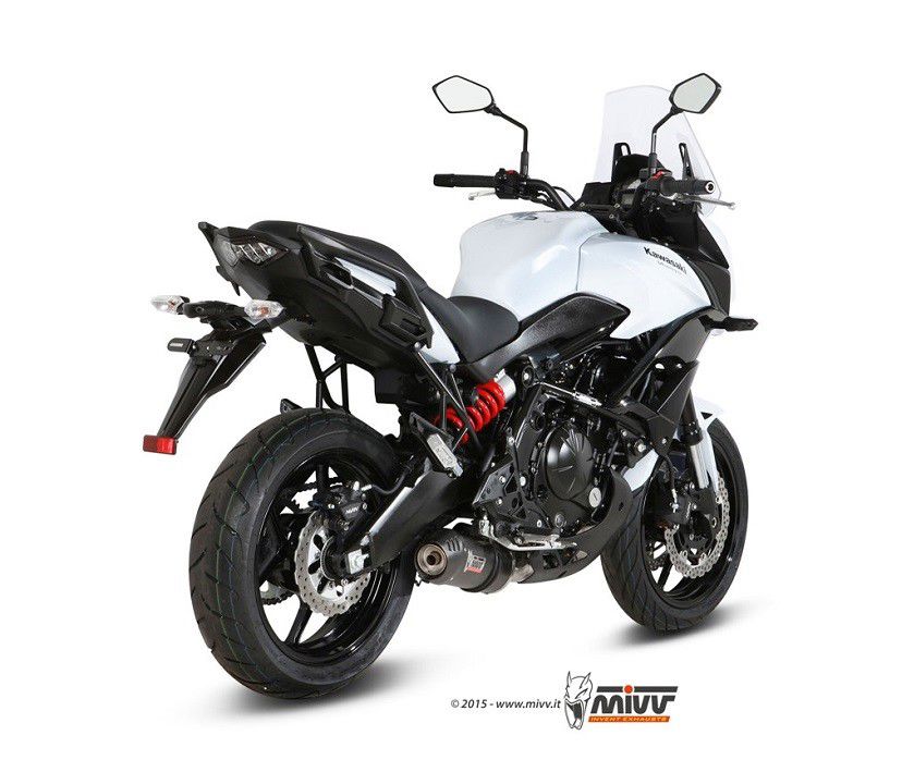 Mivv 2-1 Systeem Met Titanium Ovaal Demper En Carbon End Cap Kawasaki Versys 650 '15-20