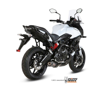 Mivv 2-1 Systeem Met Titanium Ovaal Demper En Carbon End Cap Kawasaki Versys 650 '15-20