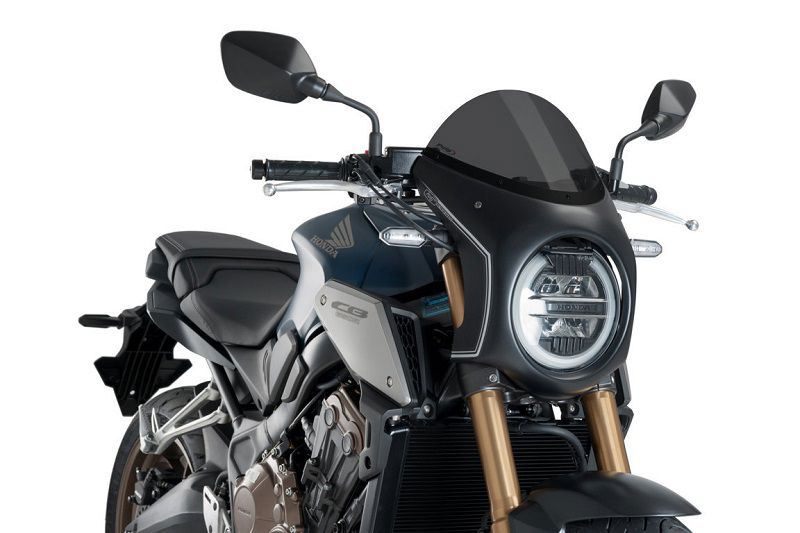Stuurkuipje Zwart Model Retro Fairing Met Ruitje Puig Honda Cb650R '19-23 / Cb1000R '18-20