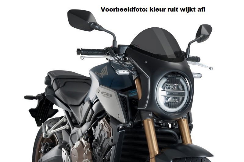 Stuurkuipje Zwart Model Retro Fairing Met Ruitje Puig Honda Cb650R '19-23 / Cb1000R '18-20