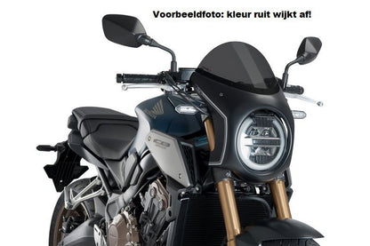 Stuurkuipje Zwart Model Retro Fairing Met Ruitje Puig Honda Cb650R '19-23 / Cb1000R '18-20