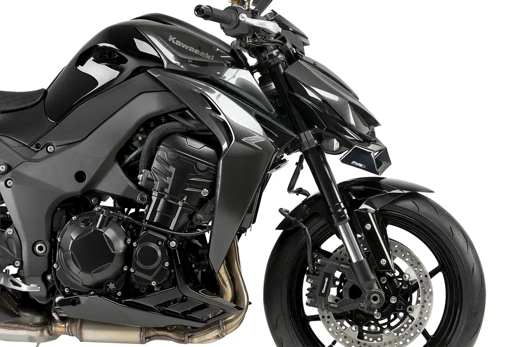 Puig Naked Front Spoiler - Kawasaki Z1100 2025-2026 | Z1100 SE 2025-2026 - Zwart / Mat Zwart en meer