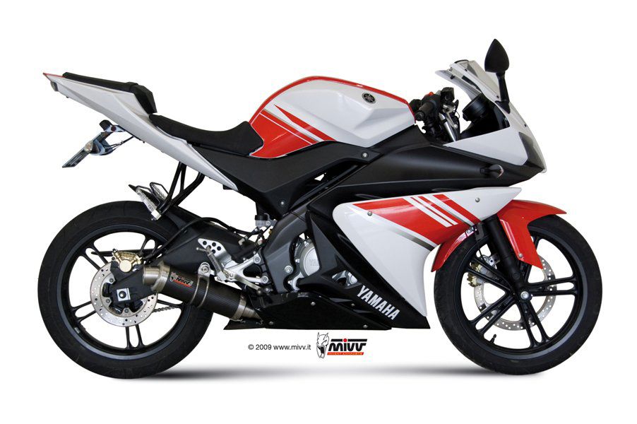 MIVV Compleet Uitlaatsysteem - Yamaha YZF-R125 2010-2013 - GP - Carbon / RVS
