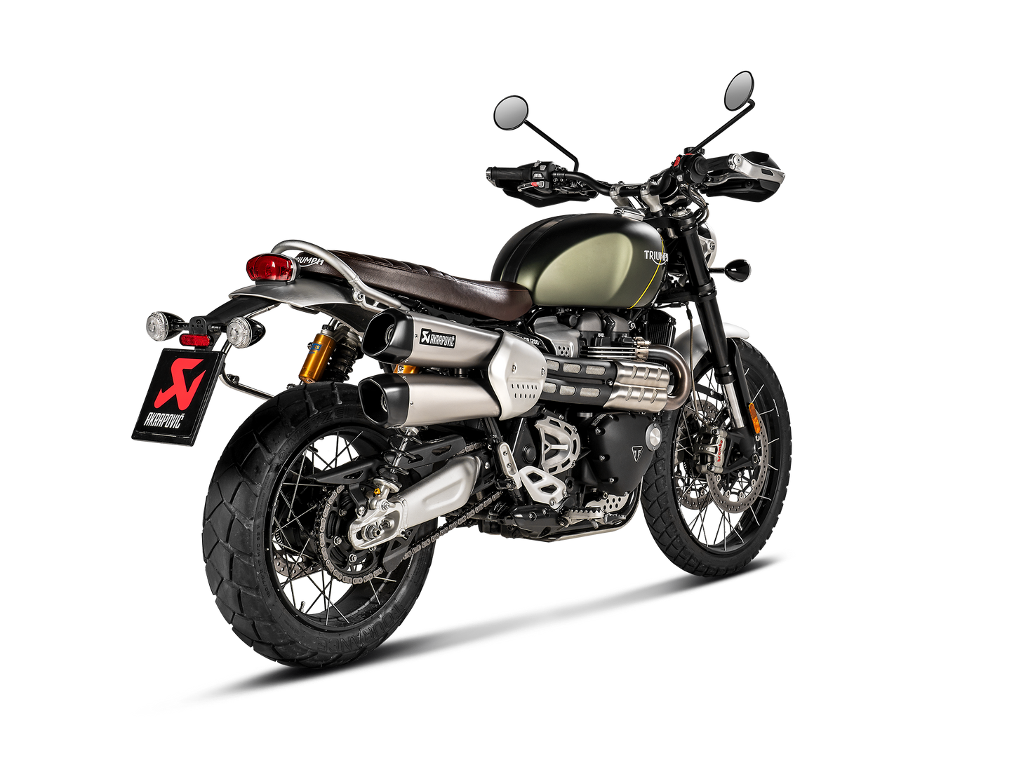Akrapovič Uitlaat - Triumph Scrambler 1200 2019-20 & meer - Slip-On Line (Titanium)