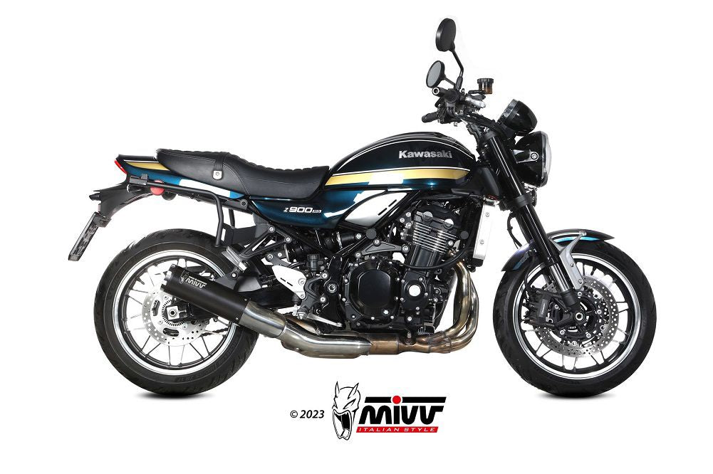 MIVV HR1 zwart RVS met carbon end cap Kawasaki Z900RS '18-