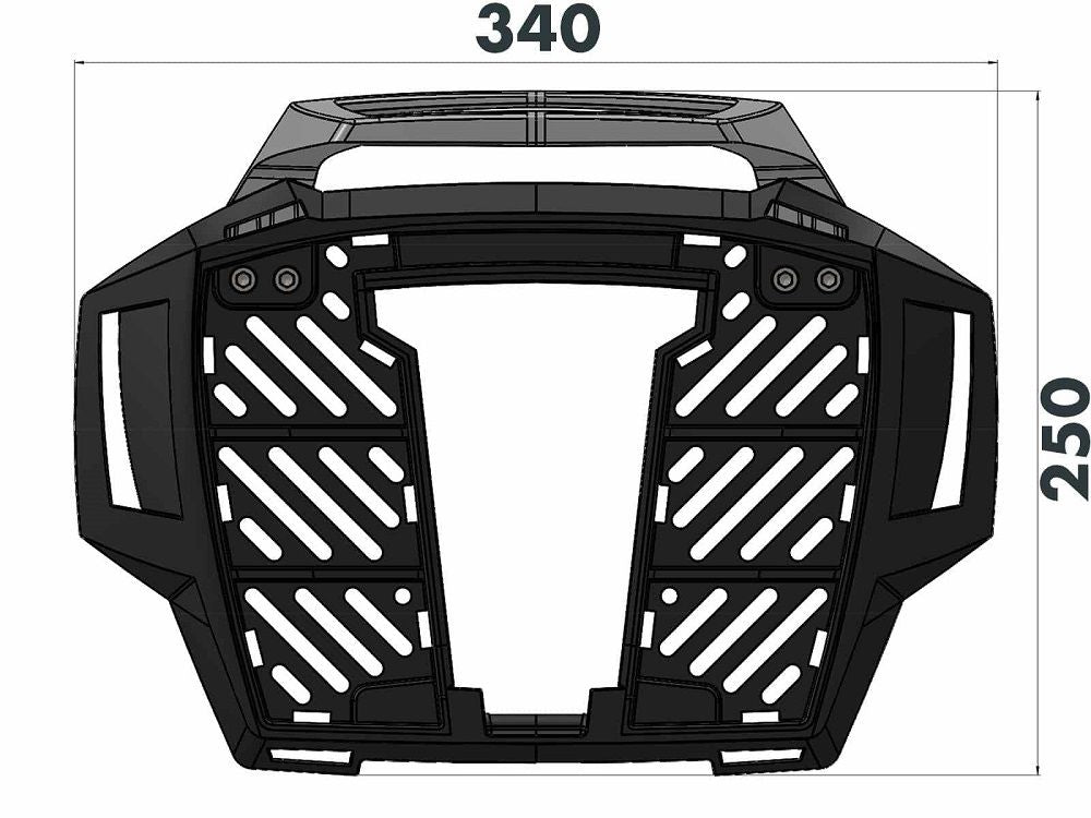 Topdrager Zwart Alurack Hepco&Becker Bmw F800Gs '24- (Voor Op Orig. Rvs Rek)
