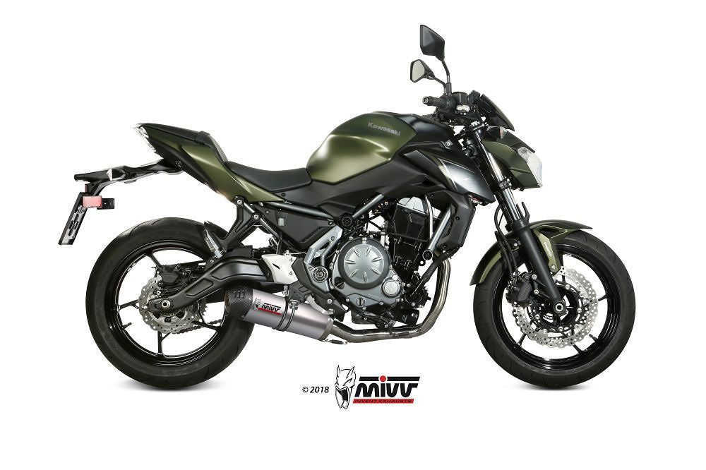 Mivv Systeem Met Oval Titanium Kawasaki Ninja 650 / Z650 '23- (2 Lambdas)