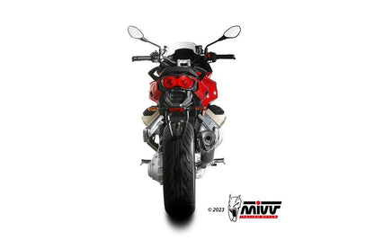 MIVV Uitlaat - Moto Guzzi V100 Mandello 2022-2023 - Delta Race - Zwart RVS / RVS