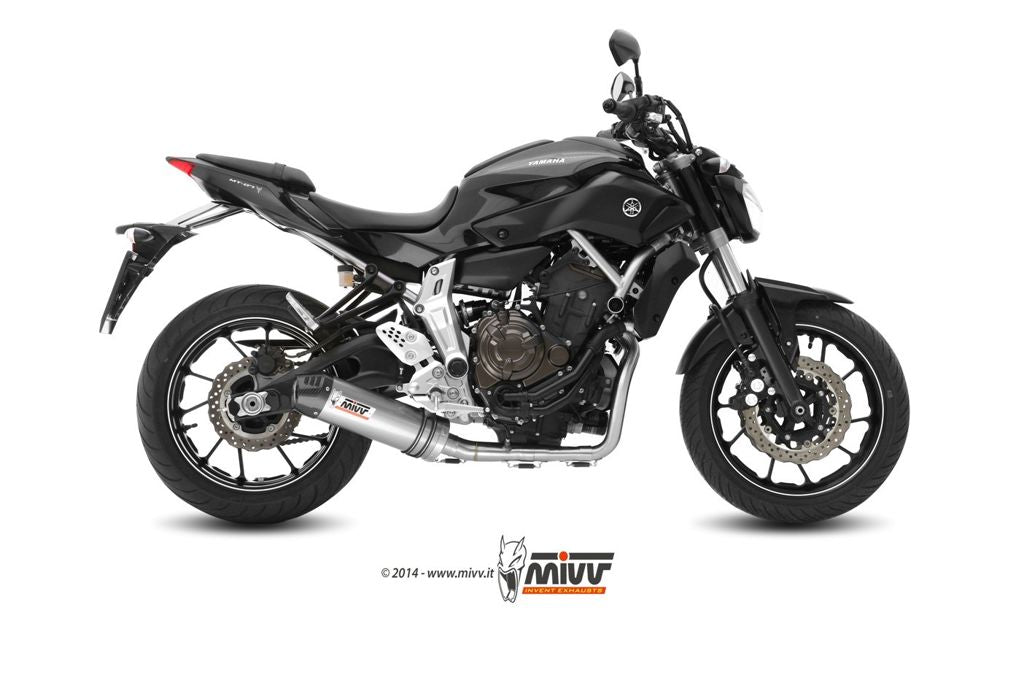 Mivv 2-1 Systeem Met Oval Carbon Demper Met Carbon Cap Yamaha Mt-07 '14-24