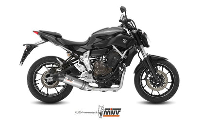 Mivv 2-1 Systeem Met Oval Carbon Demper Met Carbon Cap Yamaha Mt-07 '14-24