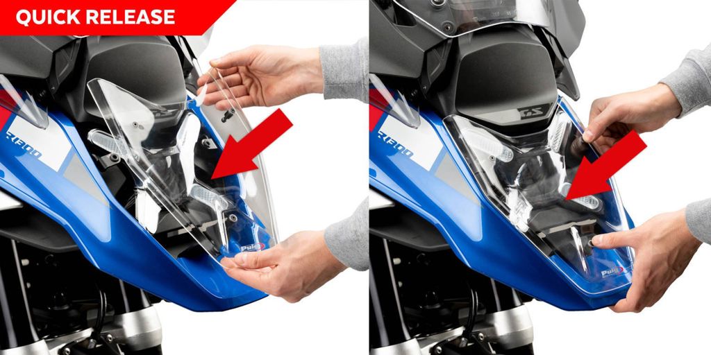 Puig Koplampbeschermer - BMW R1300GS met radar 2023-2026 | R1300GS zonder radar 2023-2026 - Mat Zwart / Transparant