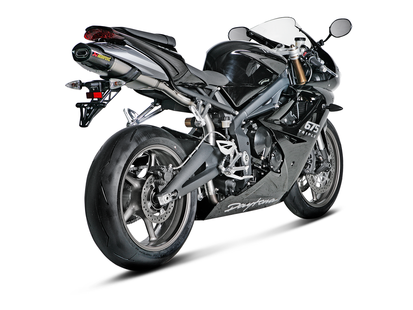 Akrapovič Uitlaat - Triumph Daytona 675 2006-2008 & meer - Slip-On Line (Titanium) 06-08