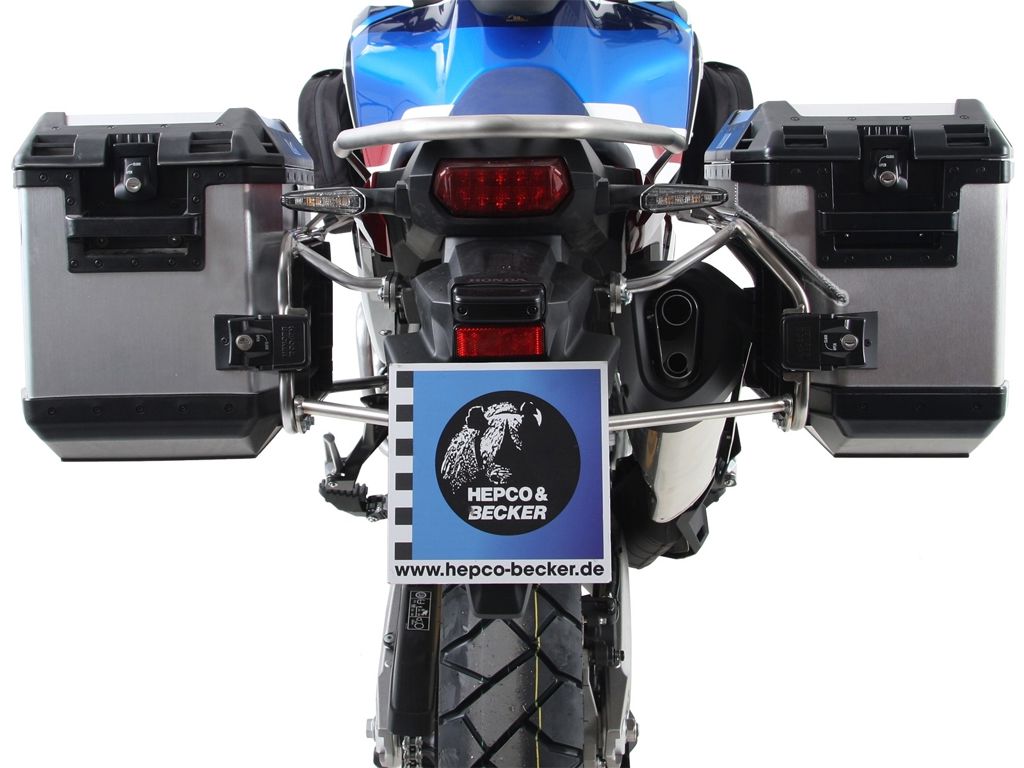 Kofferset Hepco&Becker 'Cutout' Met Rvs Rek En Xplorer Black Koffers Honda Crf1000L Africa Twin Adventure Sports '18-