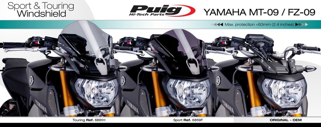Vervangingsruit Naked Bike Sport Puig Yamaha Mt-09 '14-'16