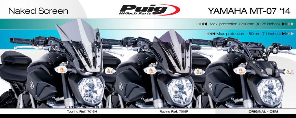 Vervangingsruit Naked Bike Sport Puig Yamaha Mt-07 '14-